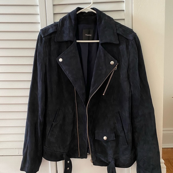 Theory Tralsmin oversized suede moto jacket - Picture 3 of 9